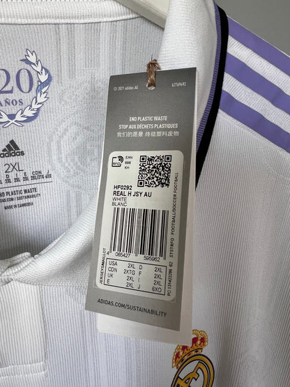 Real Madrid Jersey 22/23 Home Authentic Soccer Shirt HF0292 Adidas Mens Size 2XL