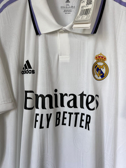 Real Madrid Jersey 22/23 Home Authentic Soccer Shirt HF0292 Adidas Mens Size 2XL