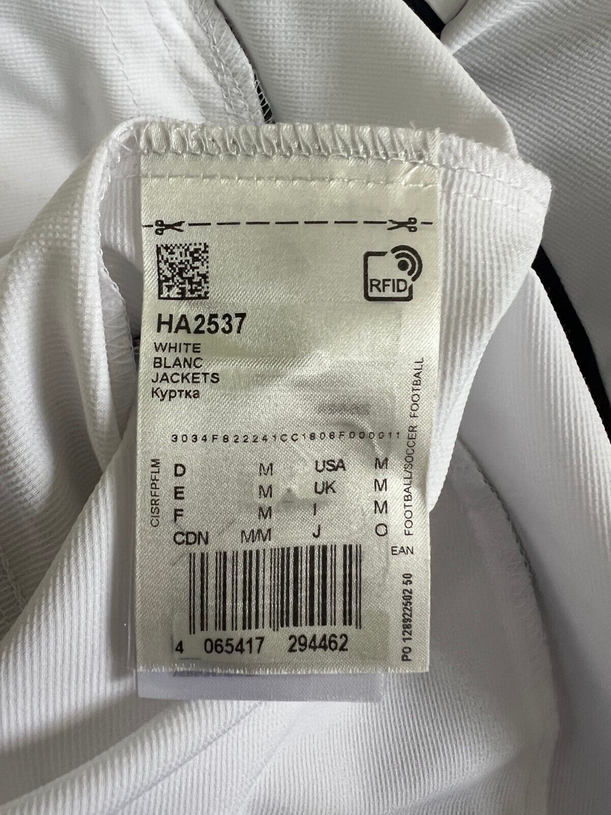 Real Madrid Teamgeist Jacket 2006 x 2021 White Soccer Adidas HA2537 Mens Size M