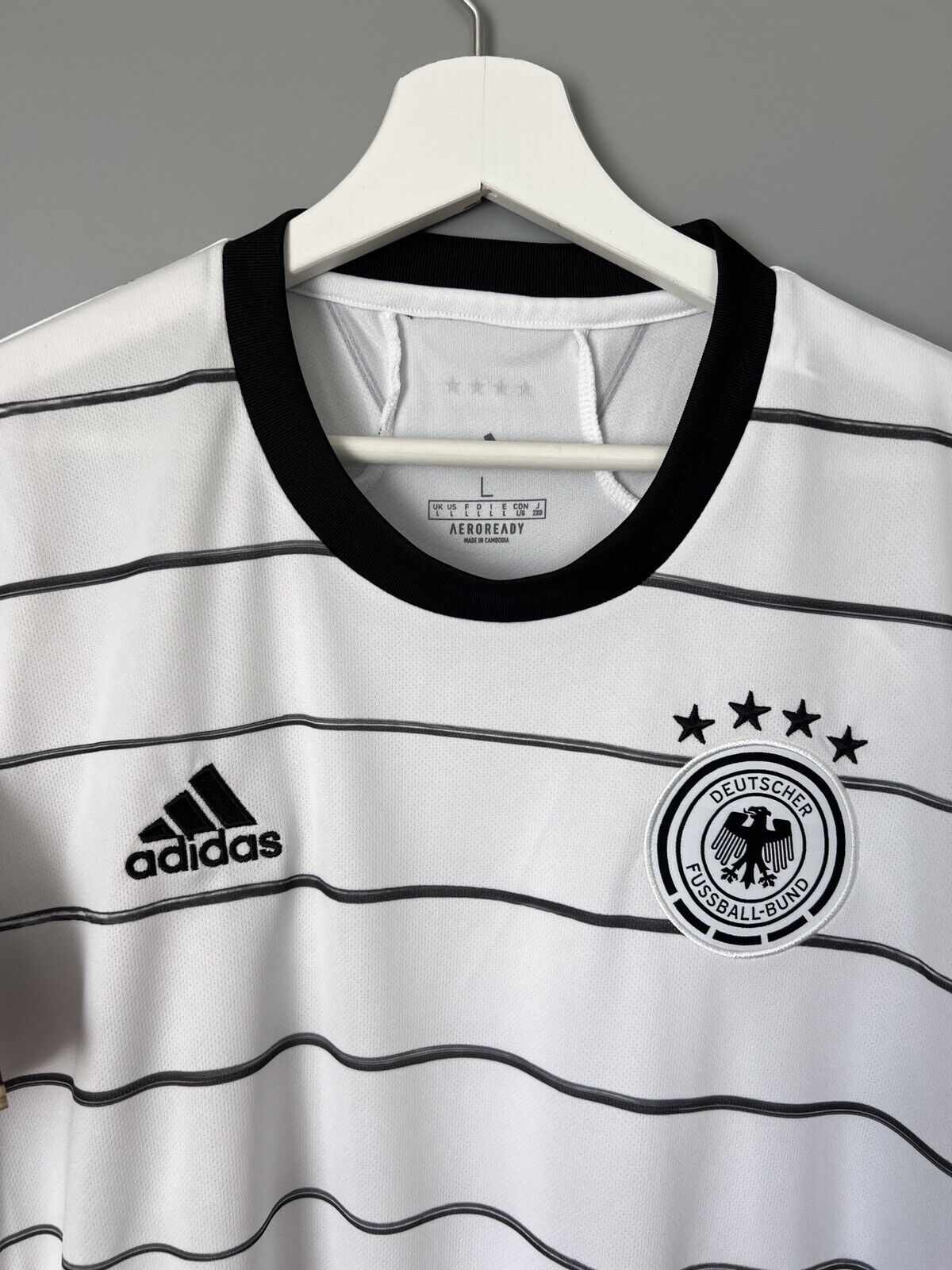 Germany Jersey Home Soccer Football Shirt Adidas DFB EH6105 Mens Size L