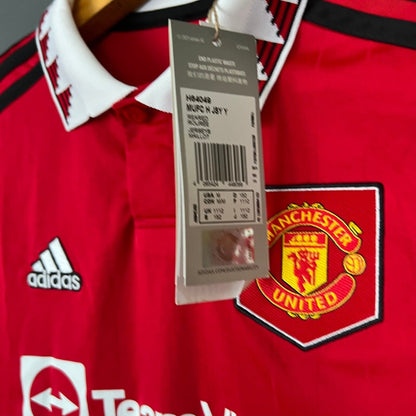 Manchester United 2022-23 Home Size M 11-12Y Boys Soccer Football Shirt Adidas