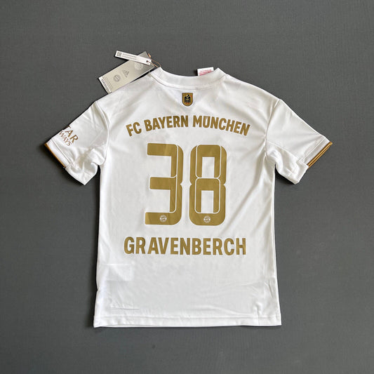 Gravenberch Bayern Munich Jersey 22-23 Away Boys Soccer Shirt Size S Adidas