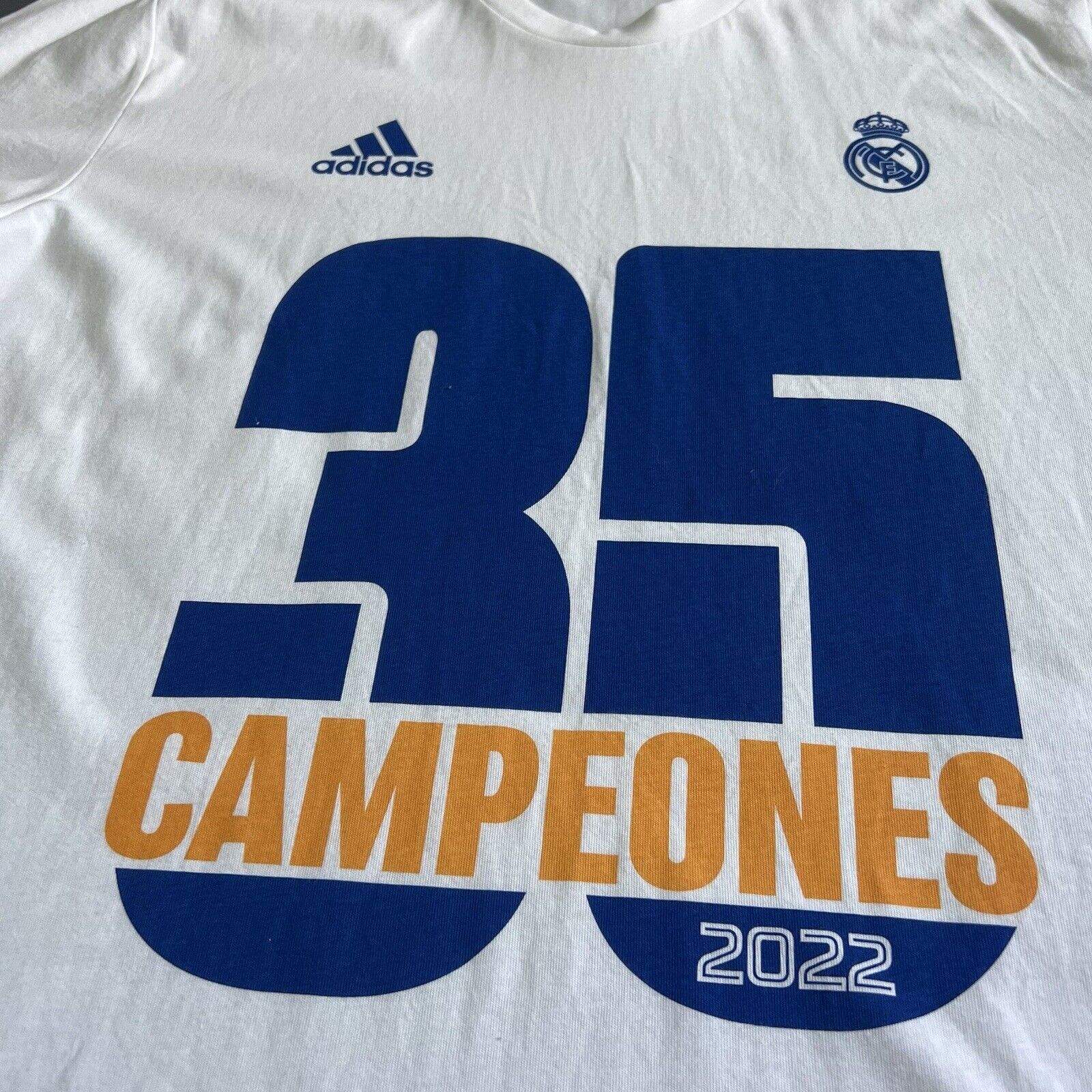 Real Madrid T-Shirt Cotton Size XXL Mens Football Shirt Adidas