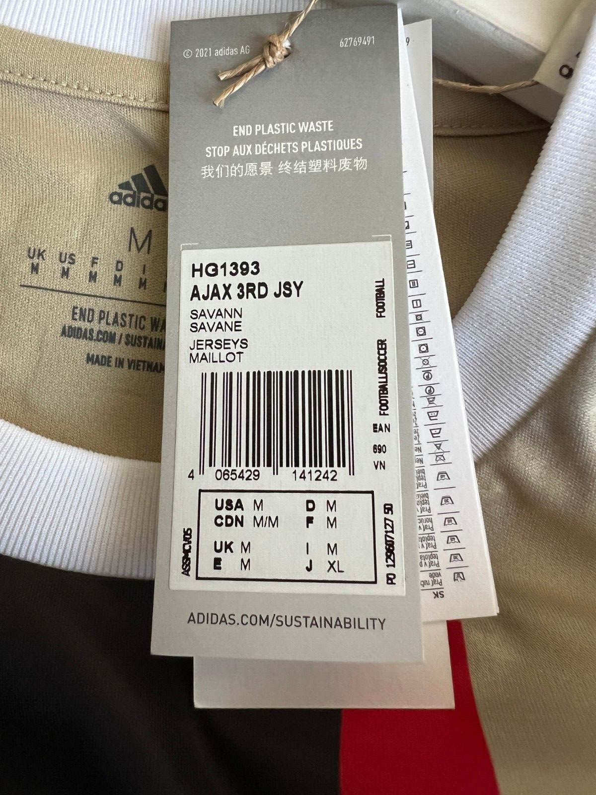 Ajax Amsterdam Jersey 22/23 Third Soccer Shirt Adidas HG1393 Mens Size M
