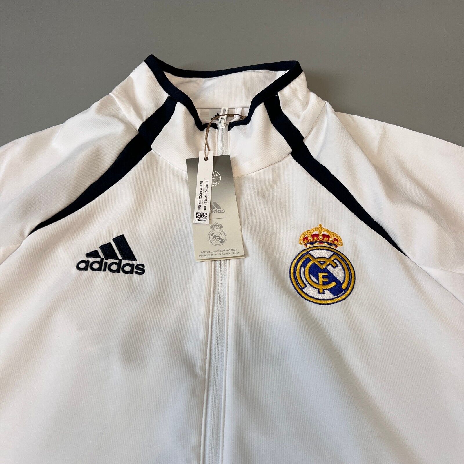 Real Madrid Teamgeist Jacket 2006 x 2021 White Soccer Adidas HA2537 Mens Size M