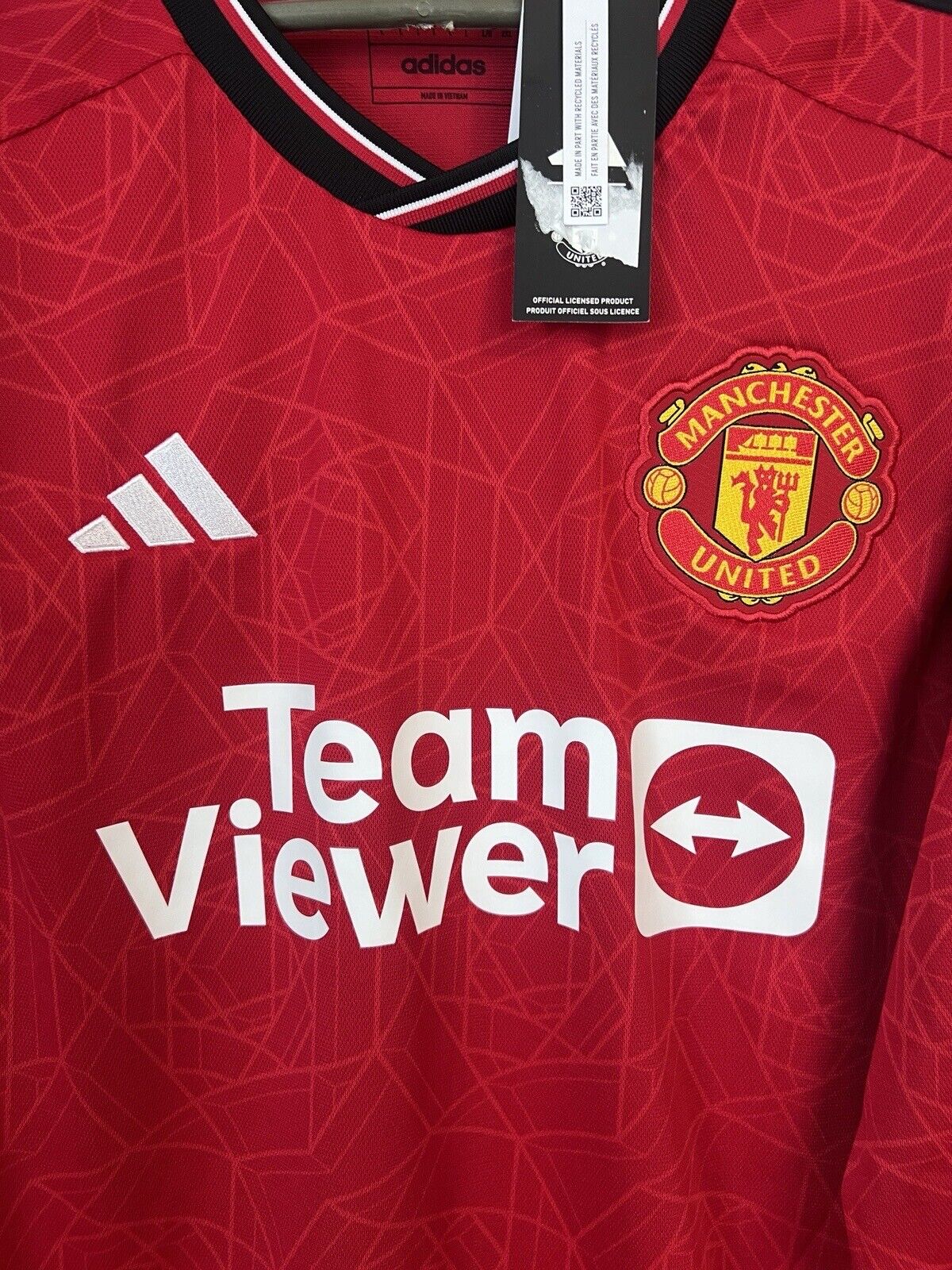 Martinez Manchester United Jersey 23/24 Home Mens Soccer Shirt Adidas Size L