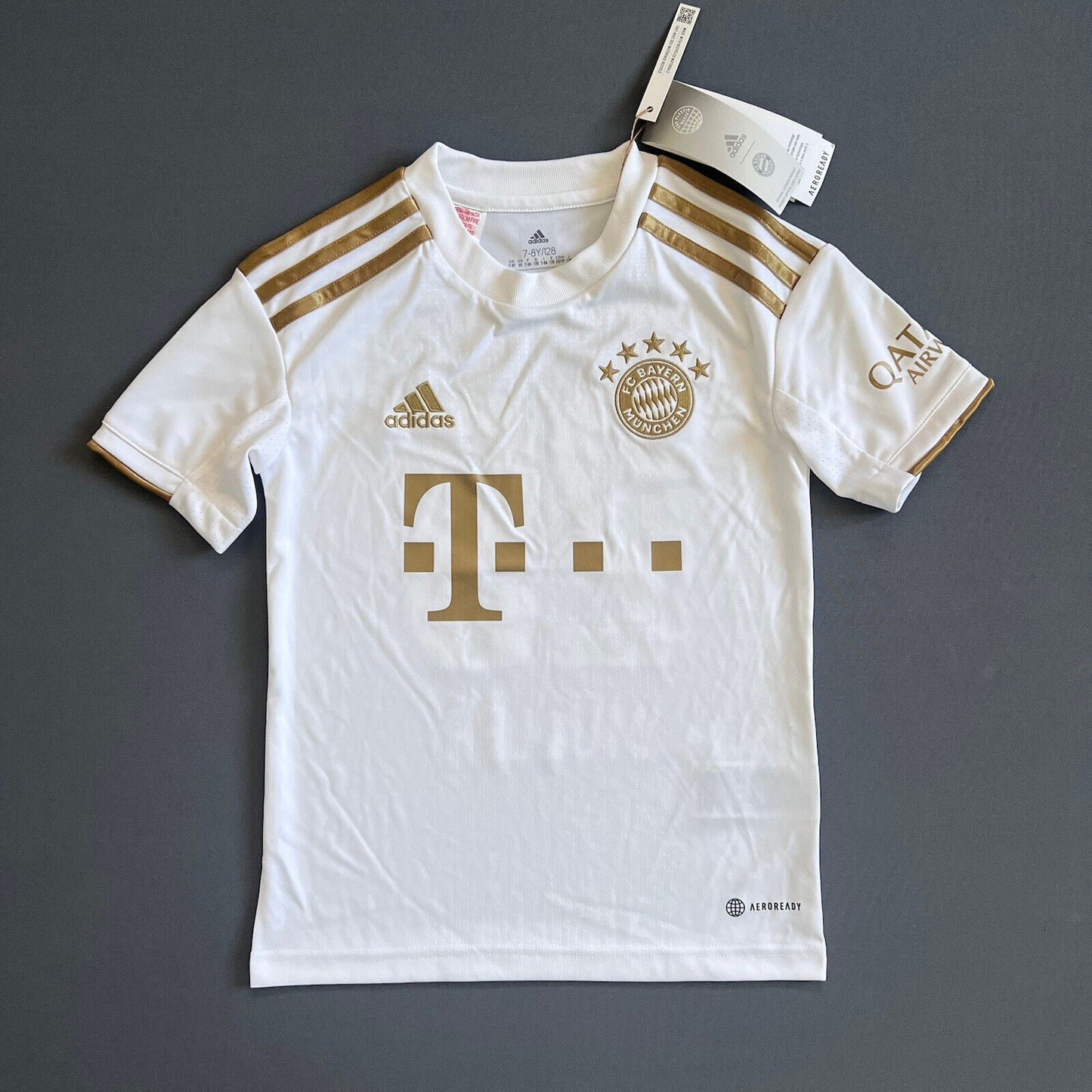 Muller Bayern Munich Jersey 22-23 Away Boys Soccer Shirt Size XS HI3880 Adidas