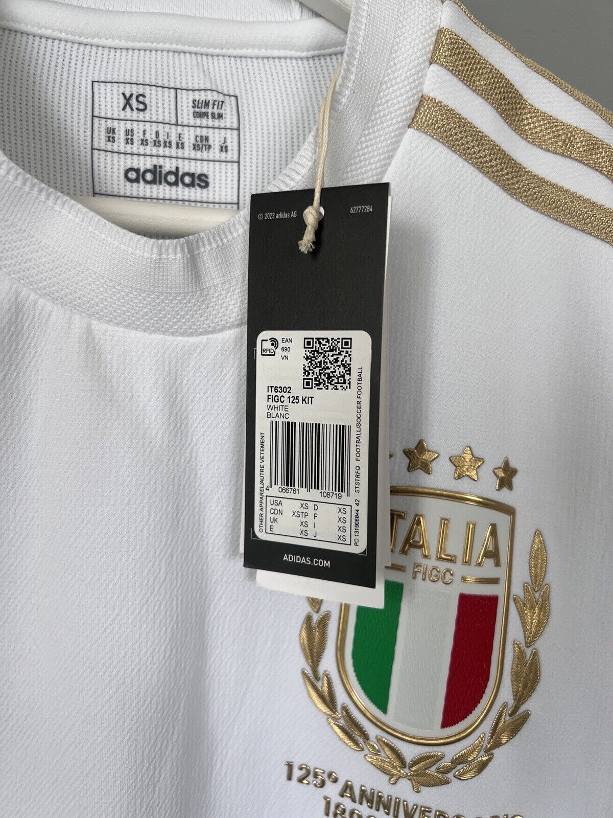 Italy Jersey 125th Anniversary Mens Soccer Football Adidas IT6302 Adidas Size XS