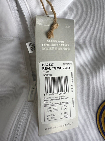 Real Madrid Teamgeist Jacket 2006x2021 White Soccer Adidas HA2537 Mens Size 2XL