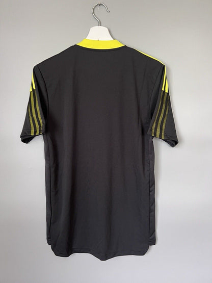 Leeds United Jersey Training Black Soccer Football Shirt Adidas Mens Size S