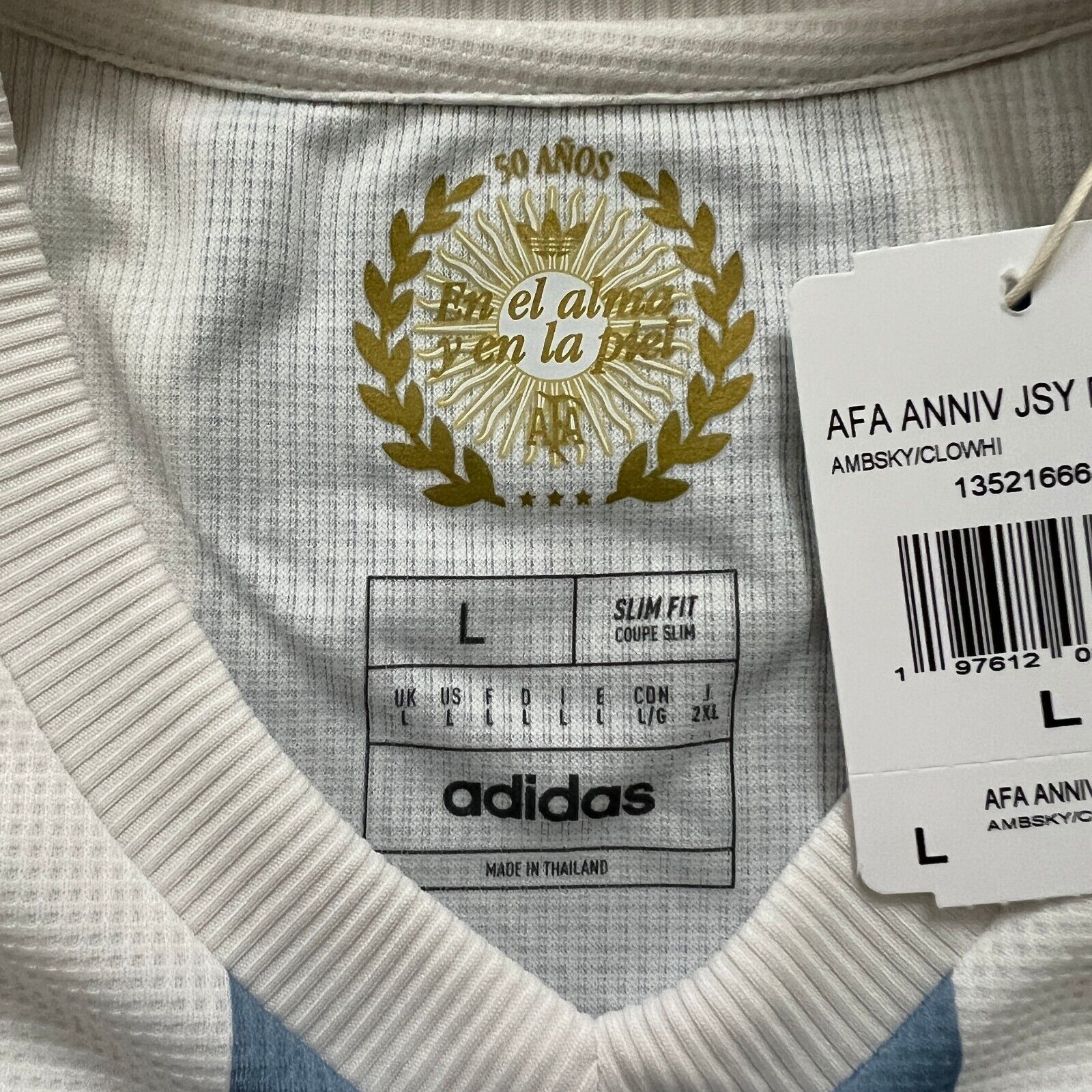 Argentina Jersey Anniversary 2024 Soccer Shirt JF2641 Adidas Mens Size L