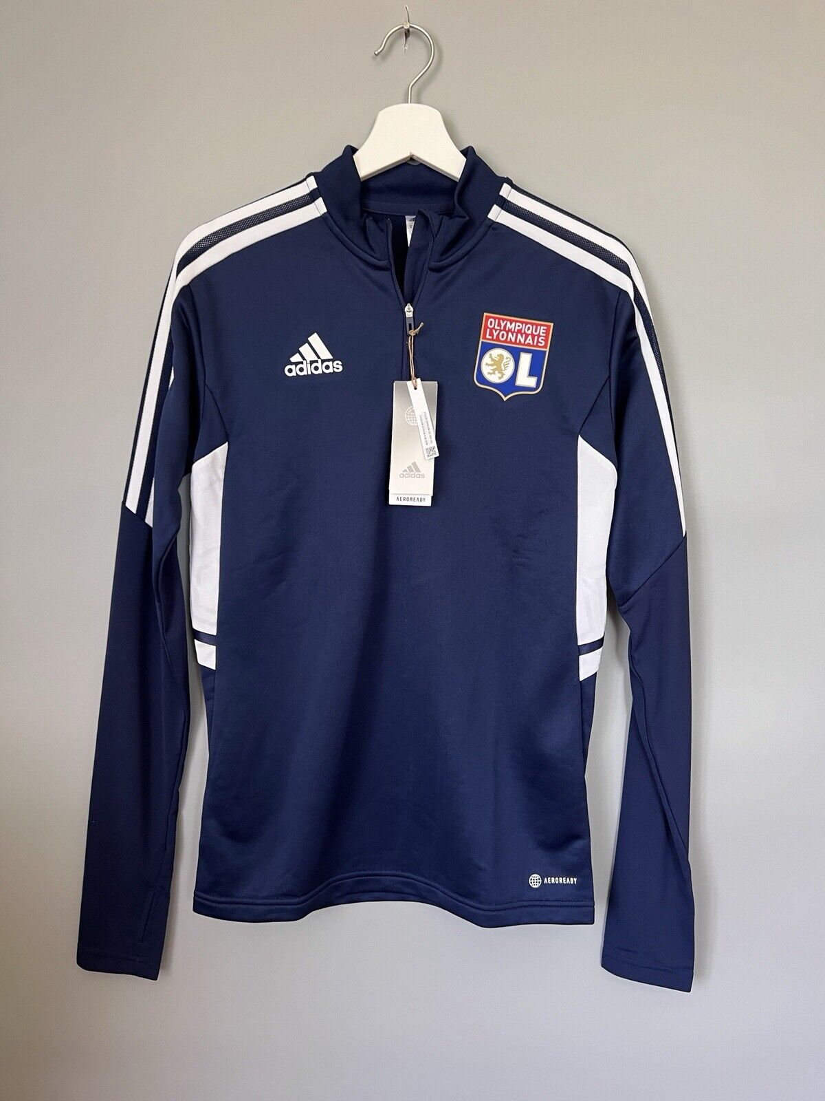 Olympique Lyon Training Top Condivo 22 Soccer Football Adidas Mens Size XS