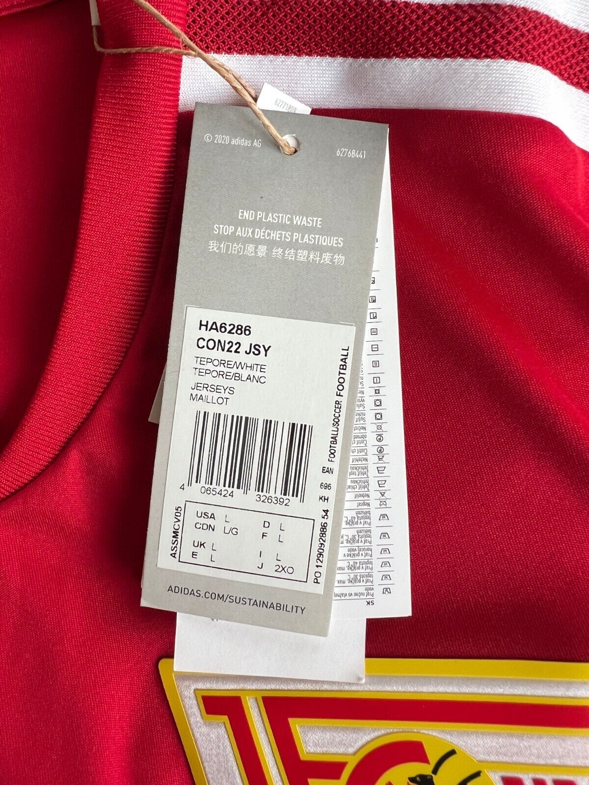 1. FC Union Berlin Jersey Training Soccer Football Shirt Adidas Mens Size L