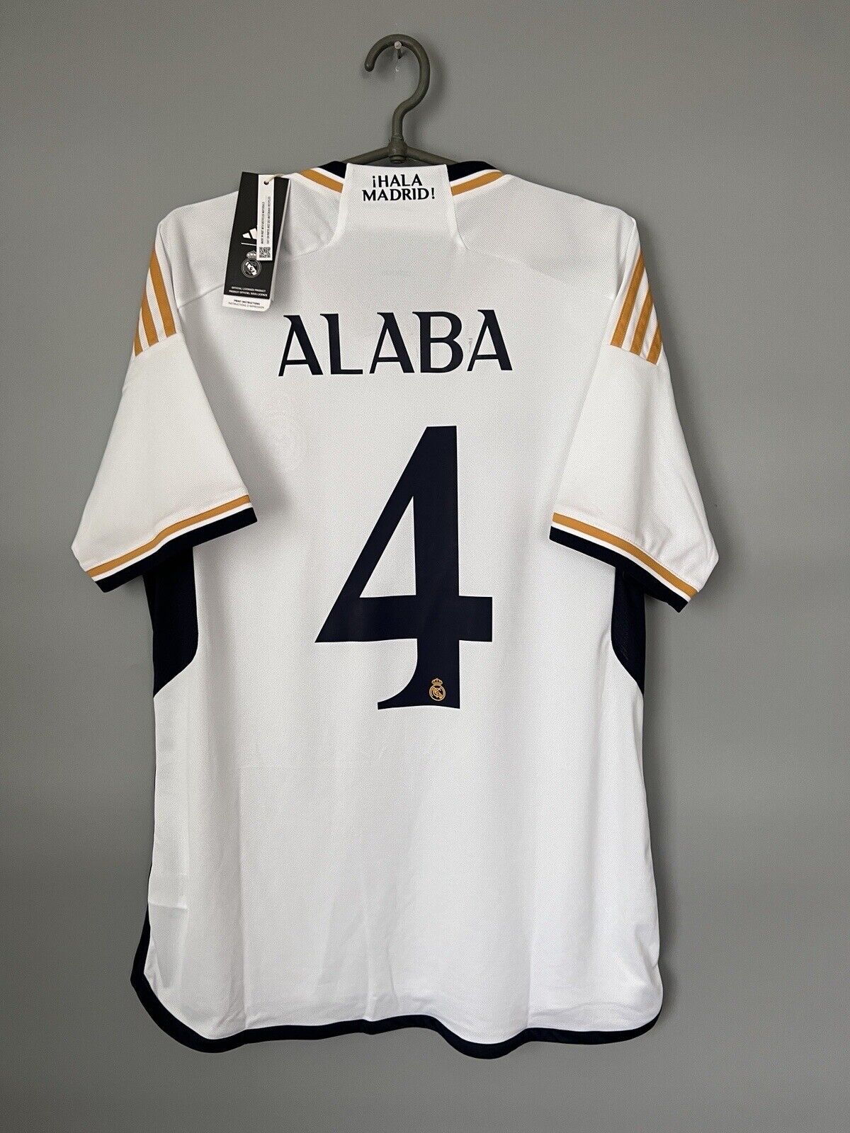 Alaba Real Madrid Jersey 23/24 Home Mens Soccer Shirt HR3796 Adidas Size L