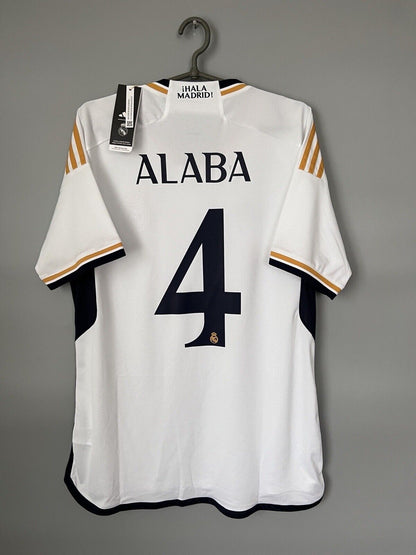 Alaba Real Madrid Jersey 23/24 Home Mens Soccer Shirt HR3796 Adidas Size L