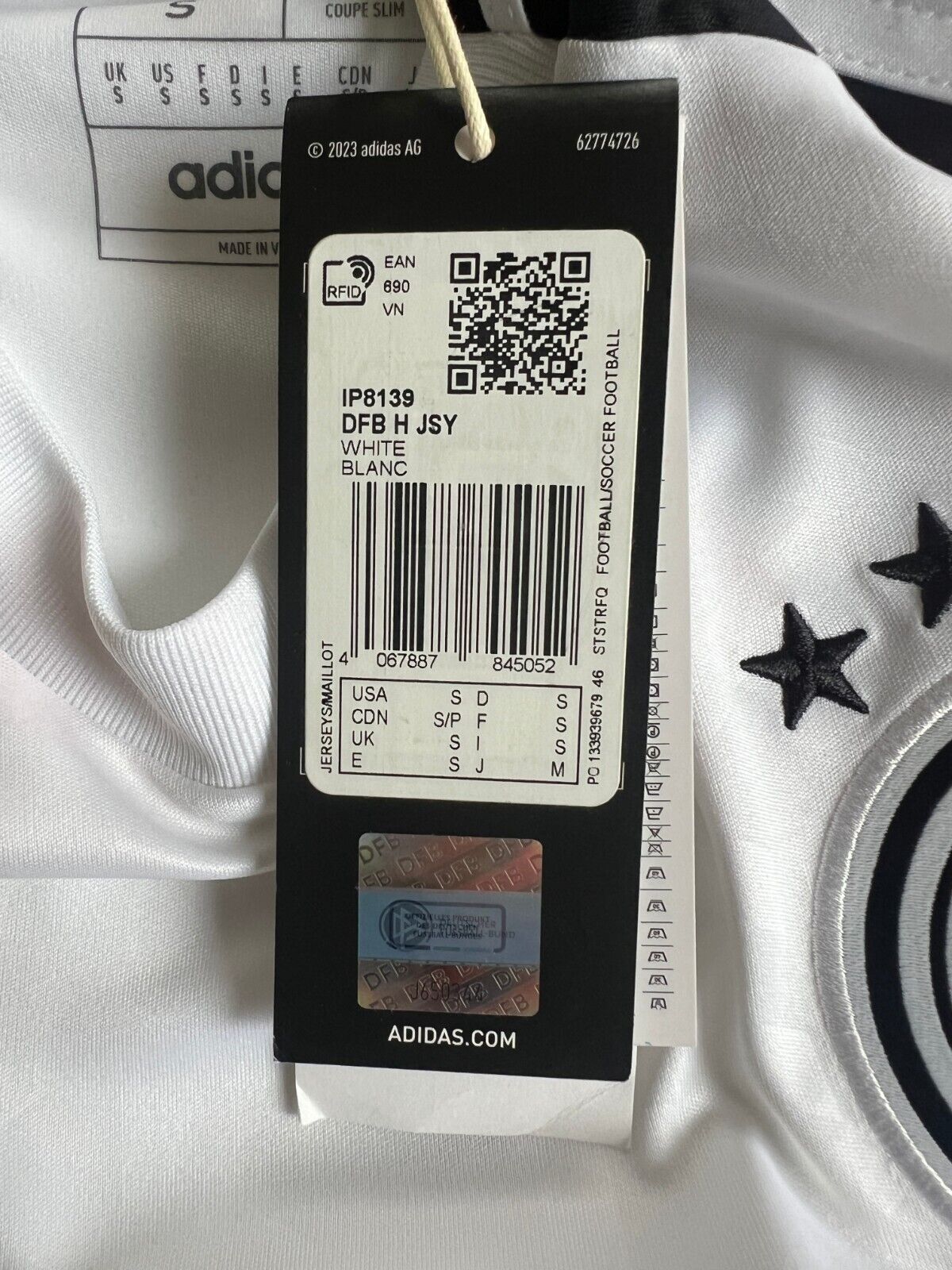 Germany Jersey 2024 Home Soccer Football Shirt Adidas IP8139 Mens Size S