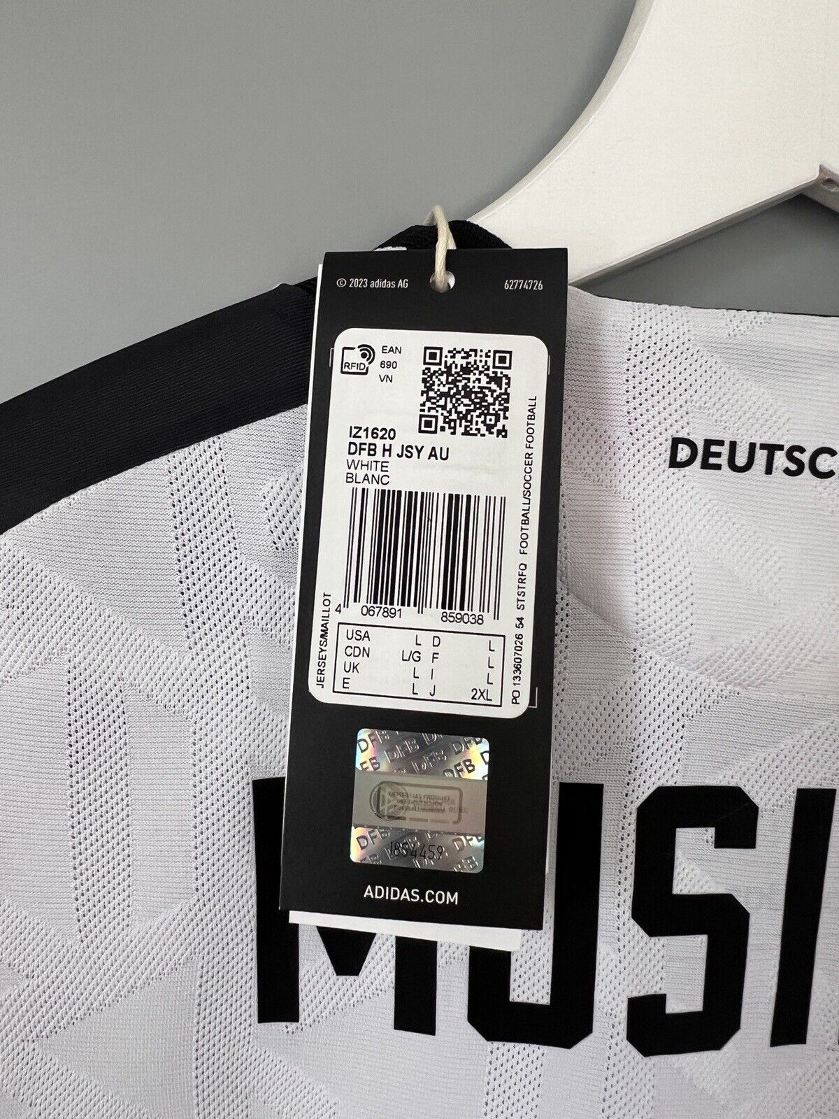 Musiala Germany Jersey 2024 Home HEAT.RDY Soccer Shirt Adidas IZ1620 Mens Size L