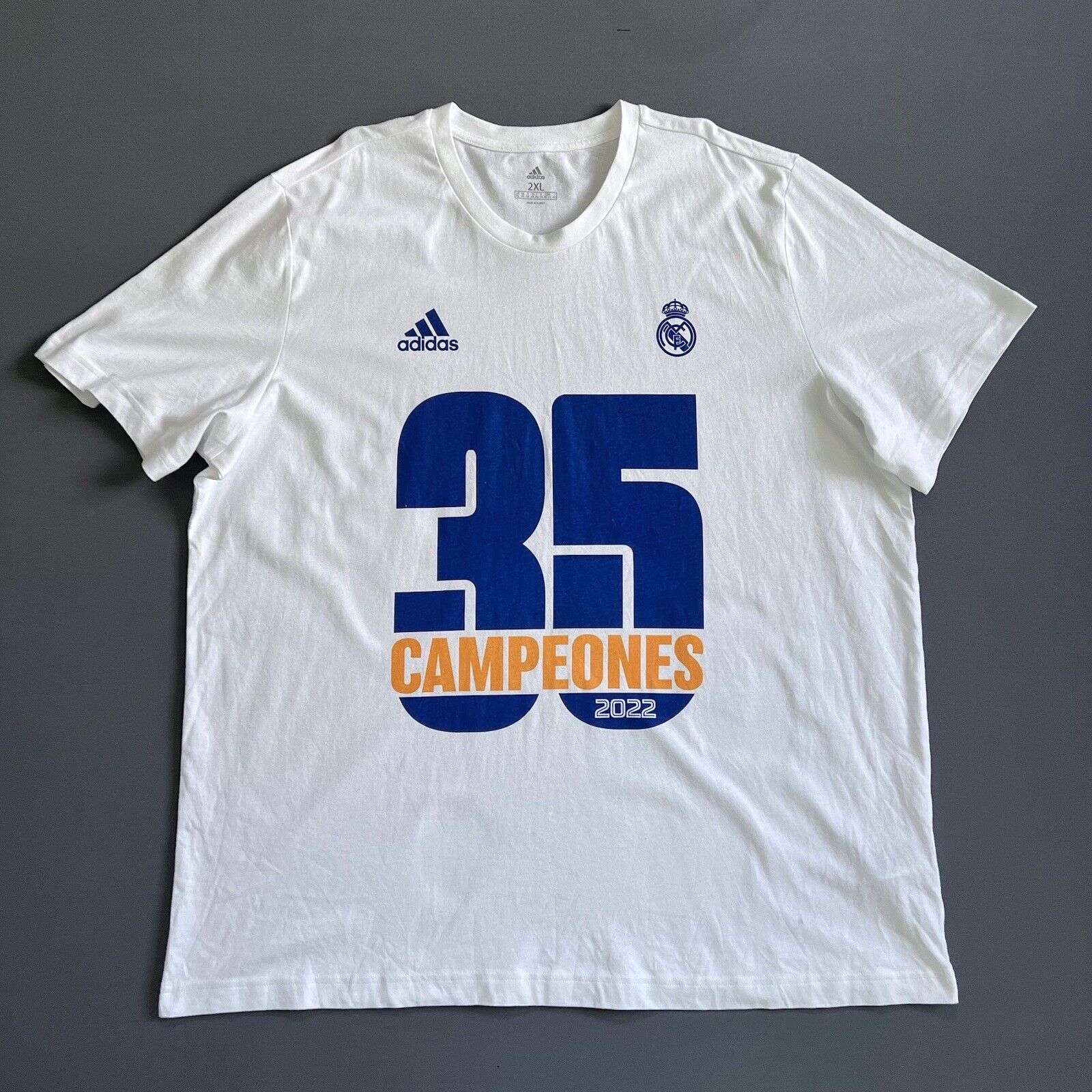 Real Madrid T-Shirt Cotton Size XXL Mens Football Shirt Adidas