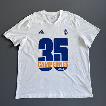 Real Madrid T-Shirt Cotton Size XXL Mens Football Shirt Adidas