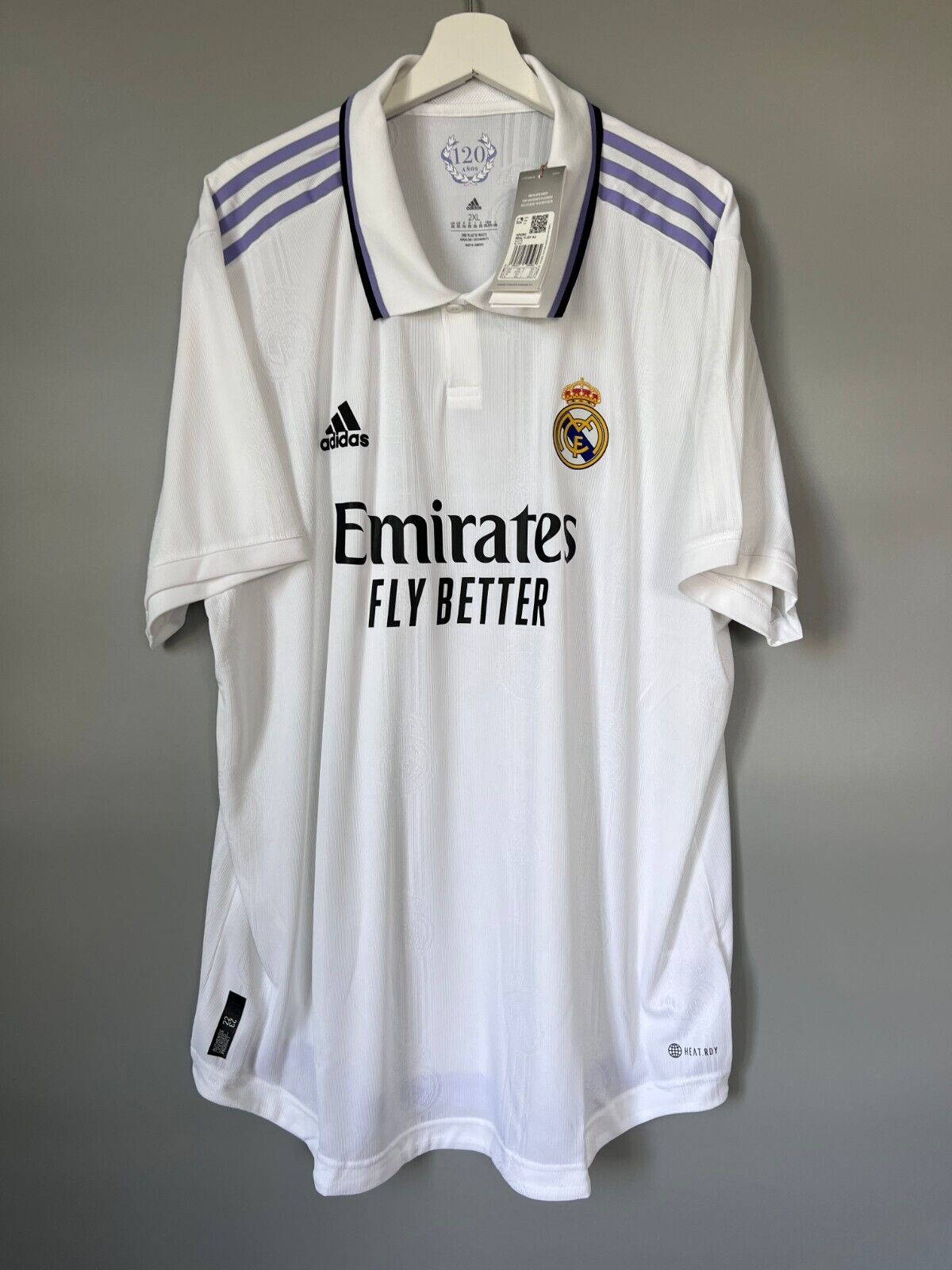Real Madrid Jersey 22/23 Home Authentic Soccer Shirt HF0292 Adidas Mens Size 2XL