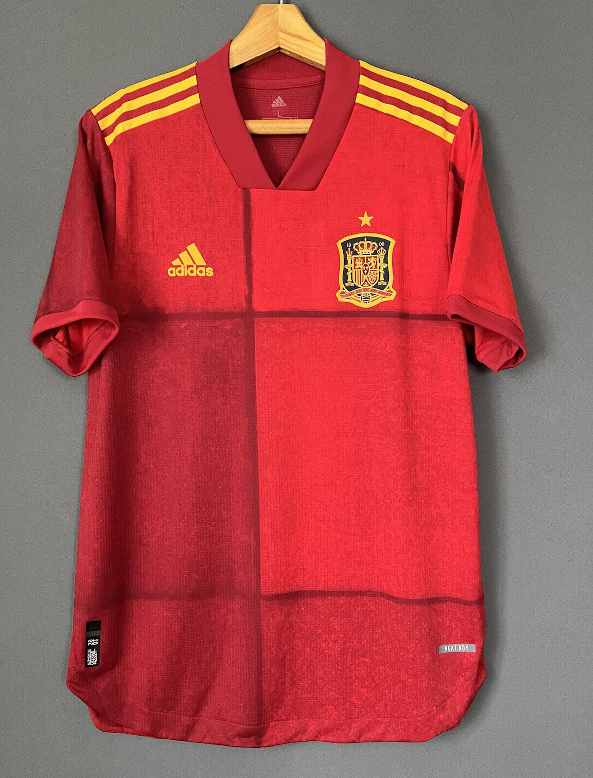 Spain Jersey 2019 Home Authentic Mens Soccer Shirt  FI6250 Adidas Size L