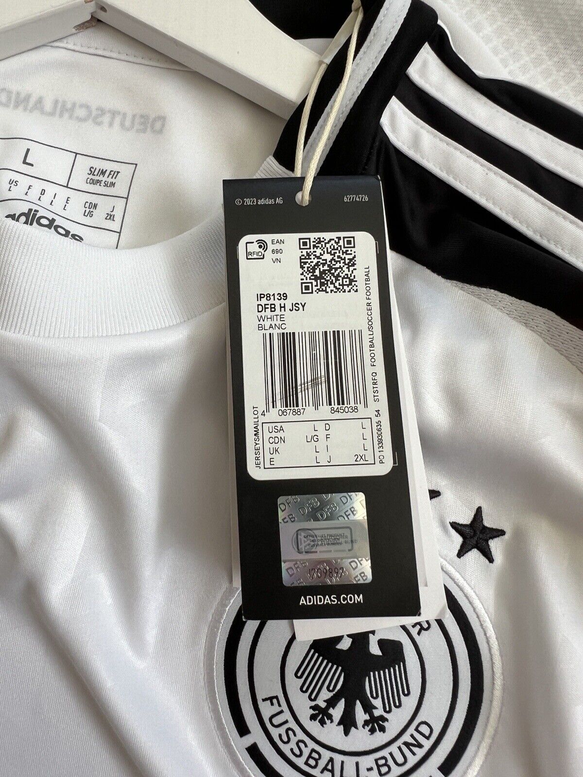 Germany Jersey Euro 2024 Home Soccer Football Shirt Adidas IP8139 Mens Size L