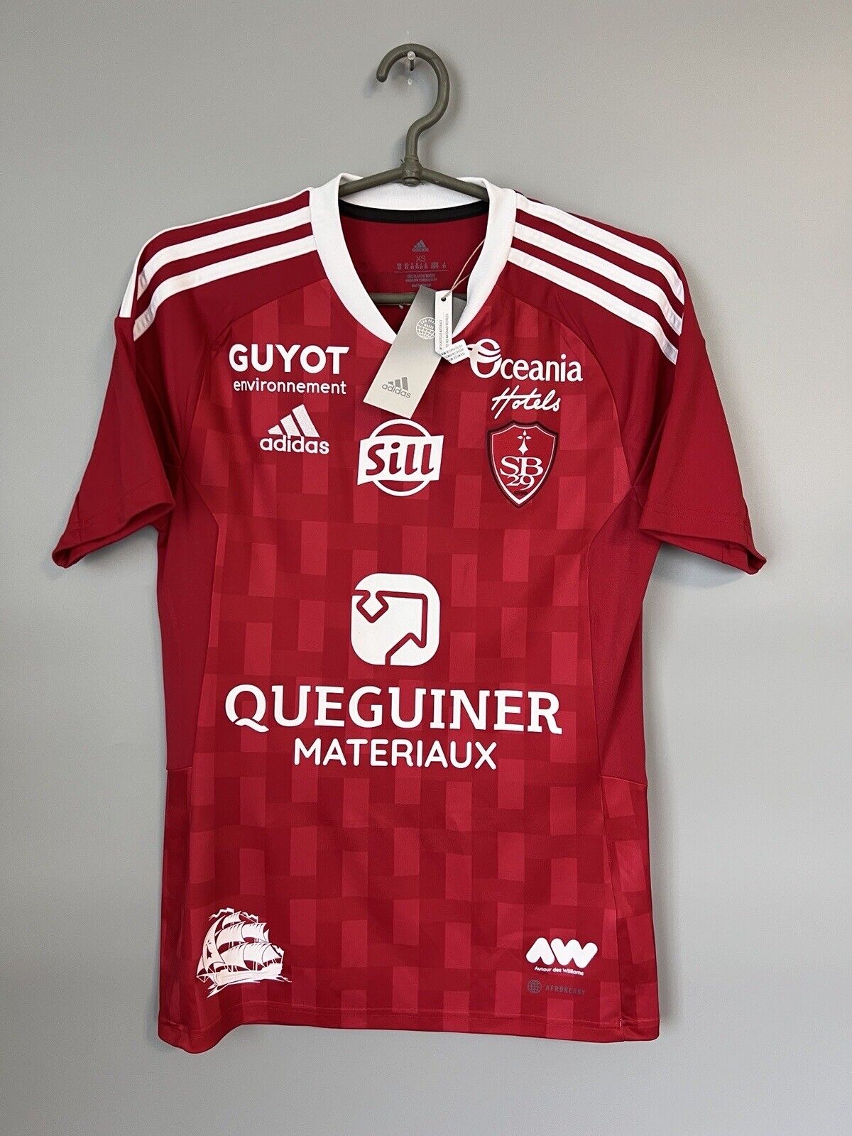 Stade Brestois Brest 29 Jersey Home Mens Soccer Shirt Maillot Adidas Size XS