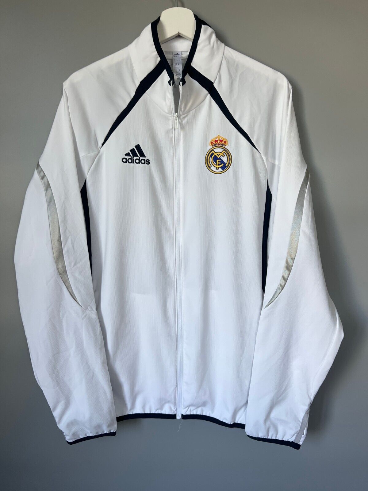 Real Madrid Teamgeist Jacket 2006x2021 White Soccer Adidas HA2537 Mens Size M