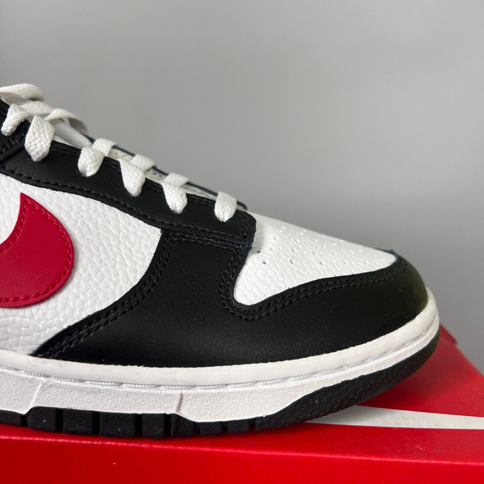 Nike Dunk Low Retro Red Swoosh Panda FB3354-001 Mens New