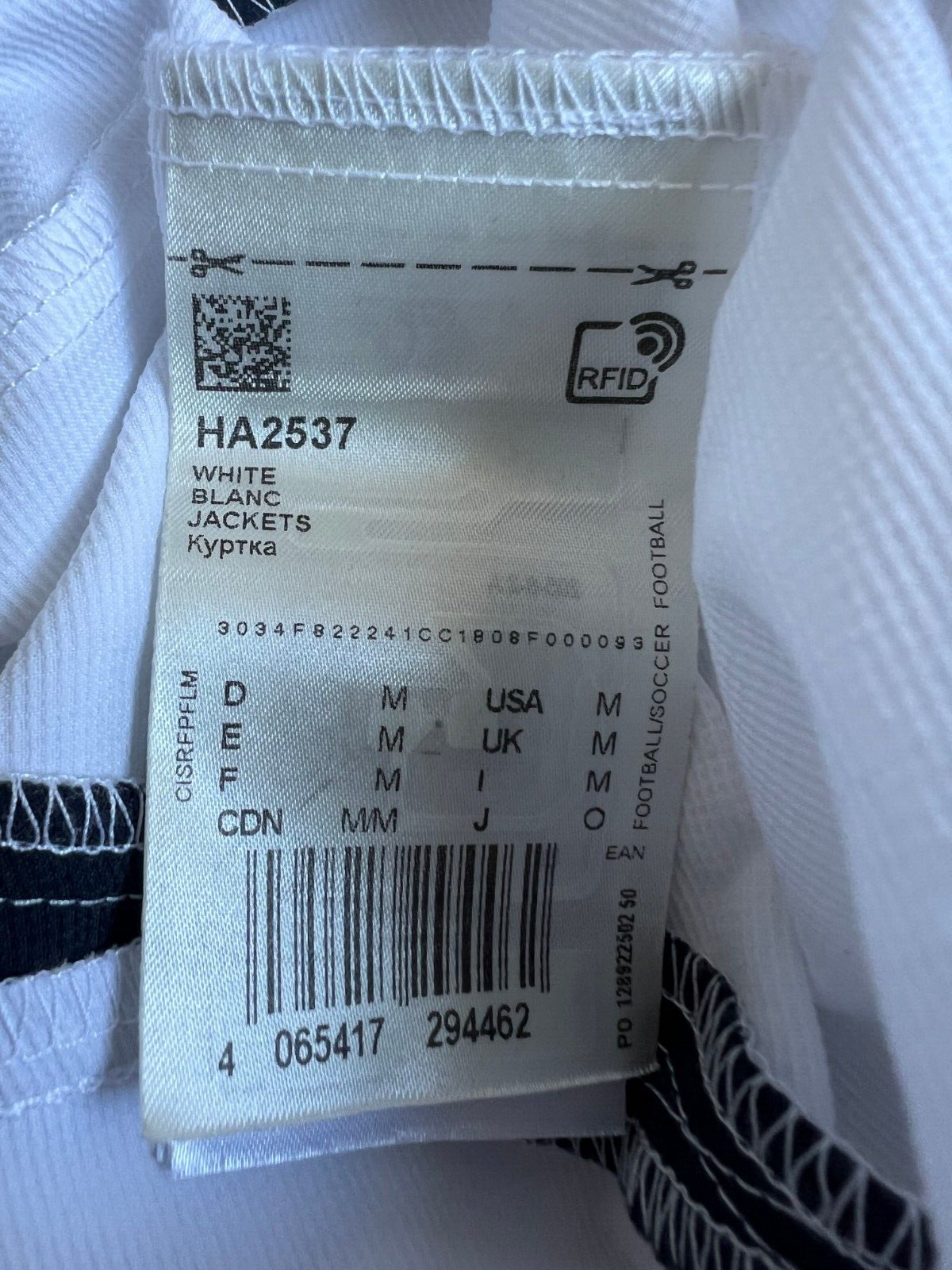 Real Madrid Teamgeist Jacket 2006x2021 White Soccer Adidas HA2537 Mens Size M