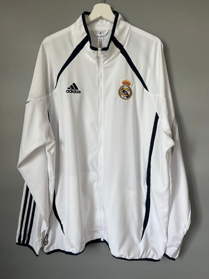 Real Madrid Teamgeist Jacket 2006x2021 White Soccer Adidas HA2537 Mens Size 2XL