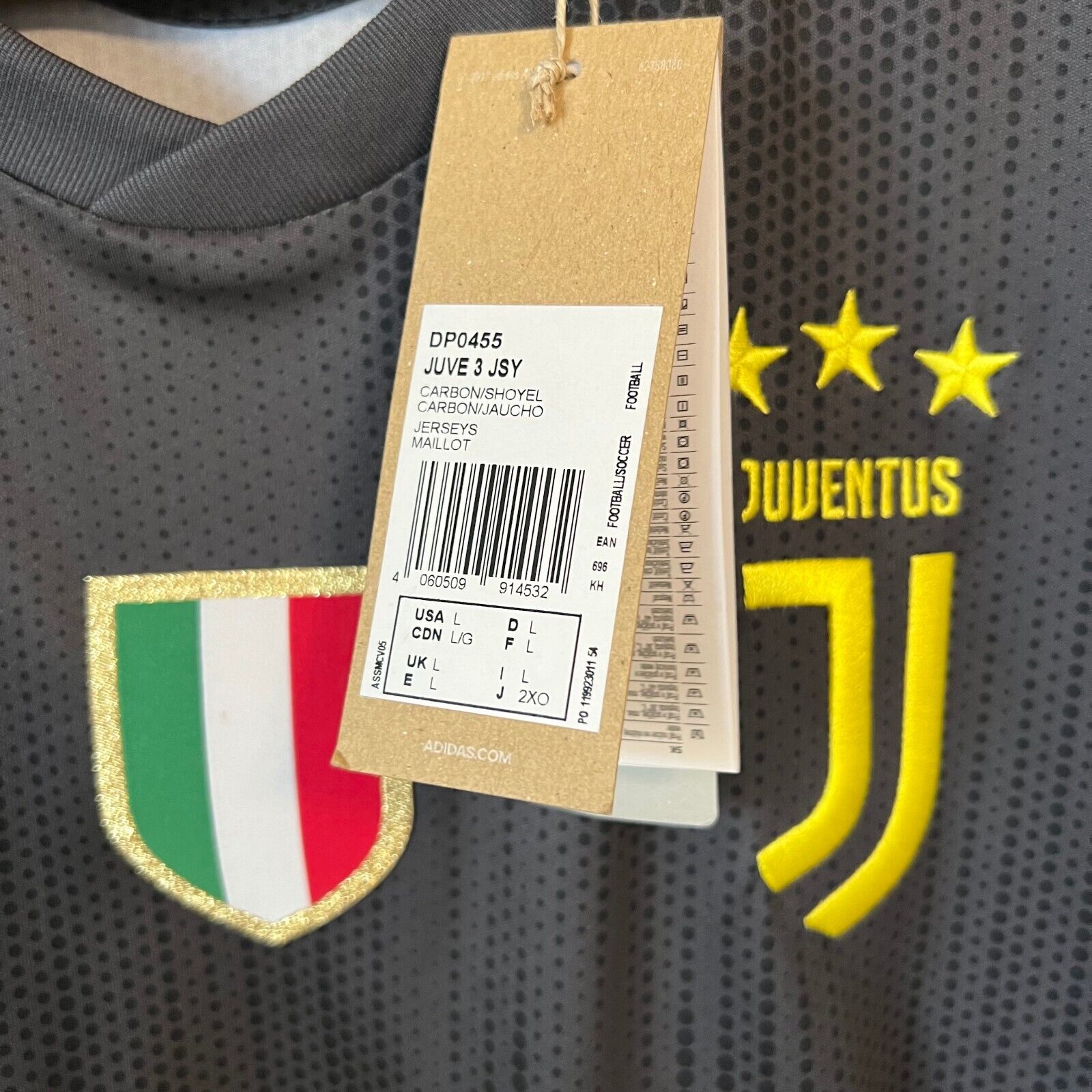 Emre Can Juventus Jersey 2018 2019 Third LARGE Mens Football Shirt DP0455 Adidas