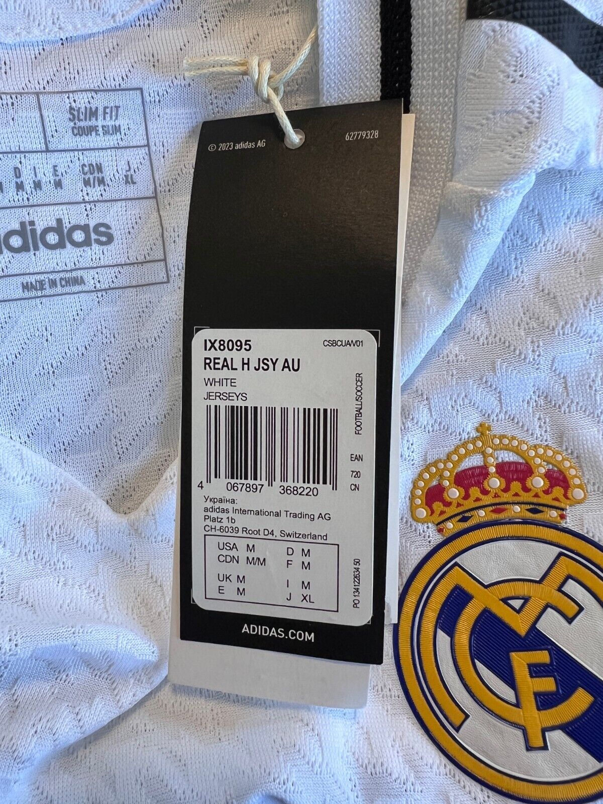 Real Madrid Jersey 24/25 Home Authentic Soccer Shirt IX8095 Adidas Mens Size M