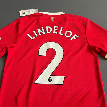 Lindelof Manchester United Jersey 2021/22 Home Small Mens Soccer Shirt Adidas