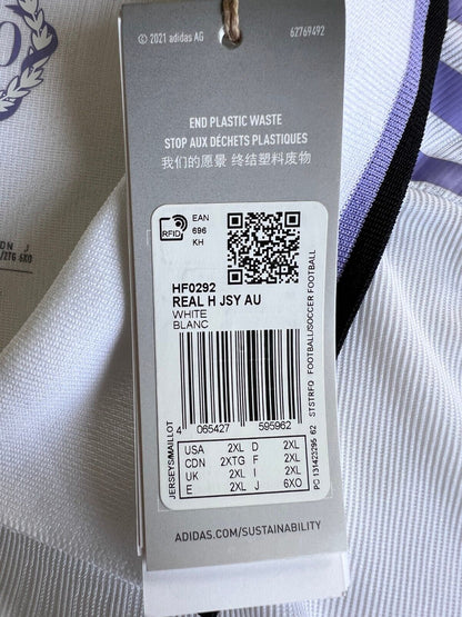 Real Madrid Jersey 22/23 Home Authentic Soccer Shirt HF0292 Adidas Mens Size 2XL