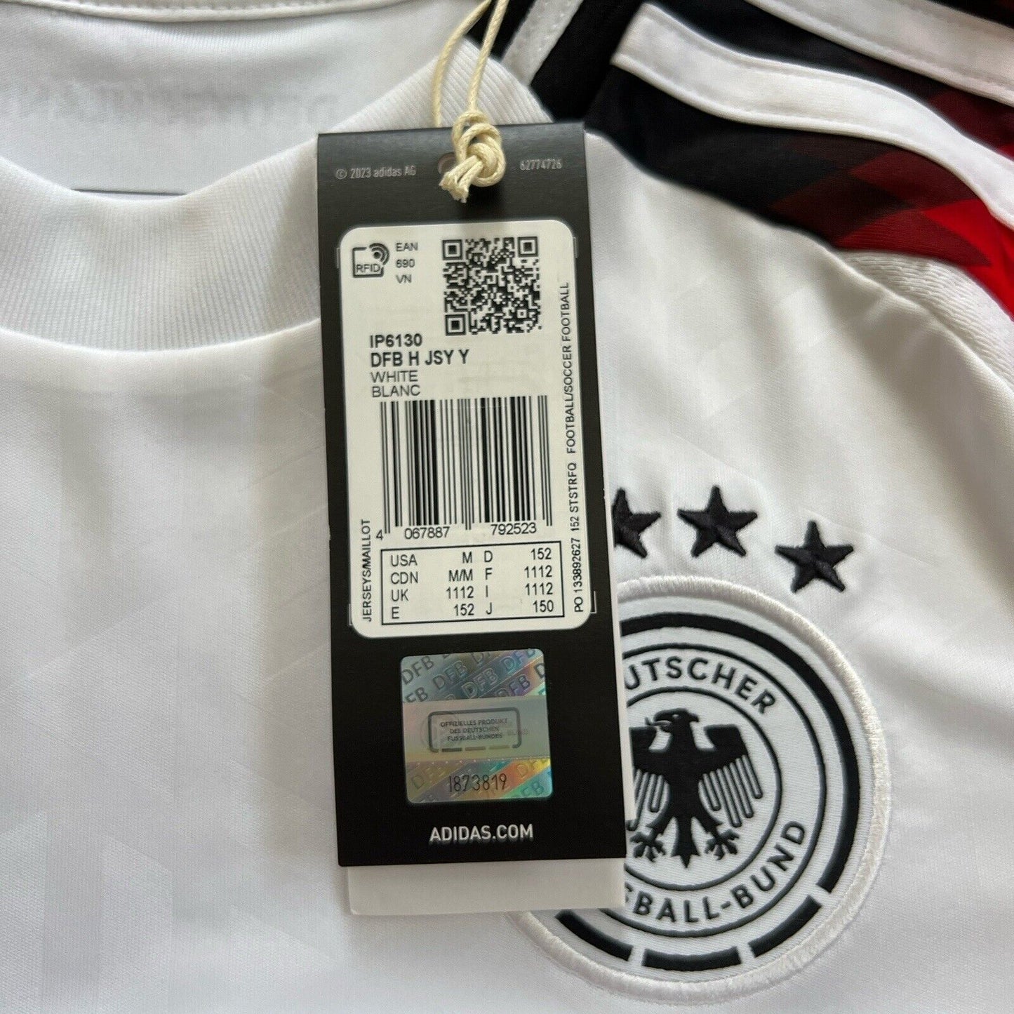 Undav Germany Jersey 2024 Home Soccer Football Adidas DFB IP6130 Boys Size M