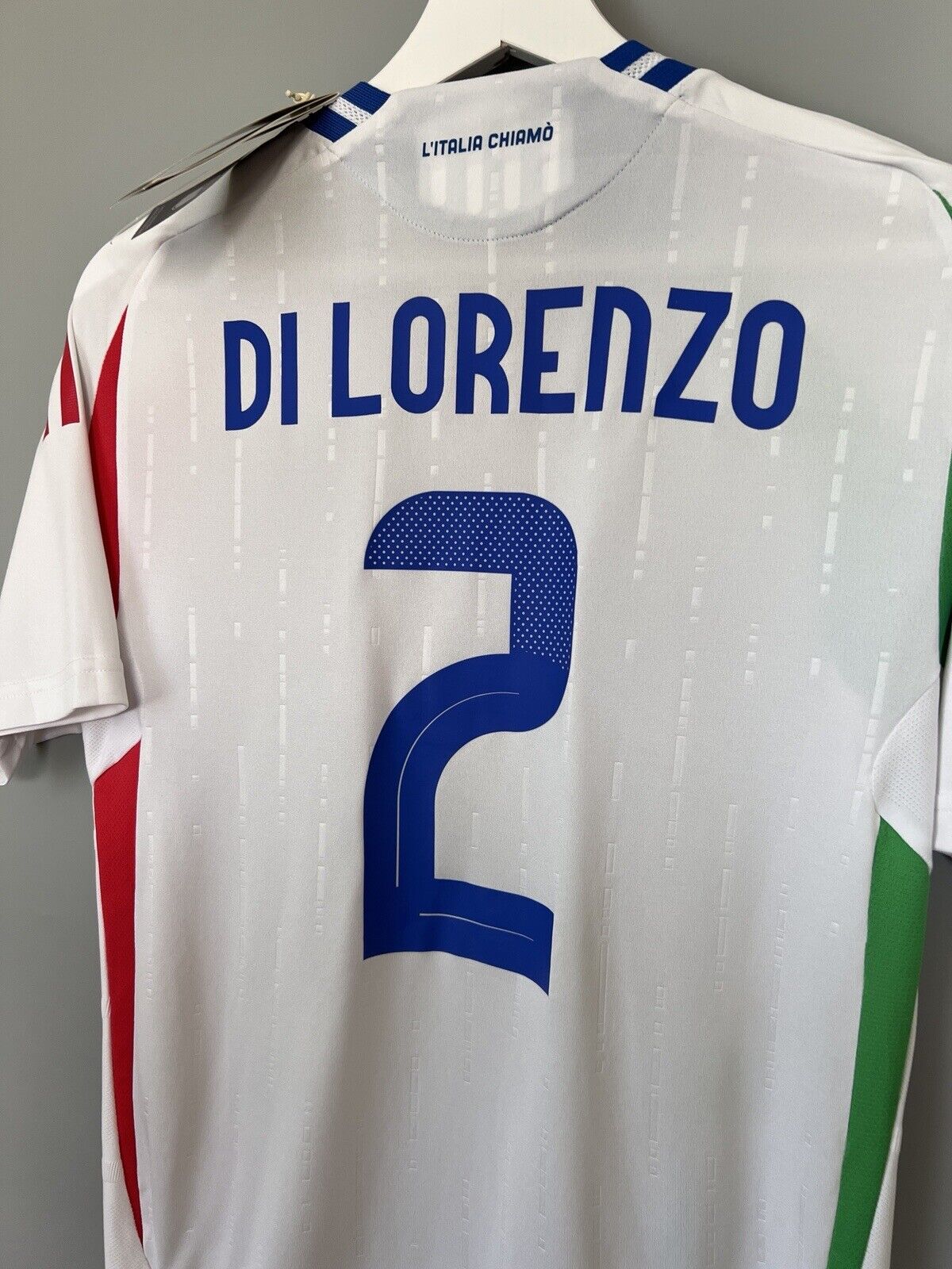 Di Lorenzo Italy Jersey 24 Away Authentic Soccer Shirt Adidas IN0659 Mens Size S