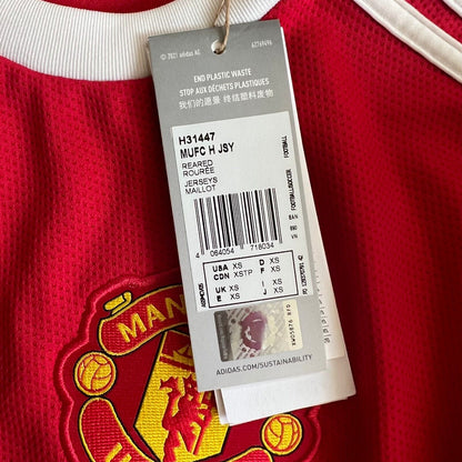 Varane Manchester United Jersey 21/22 Home Sz XS Mens H31447 Adidas Soccer Shirt
