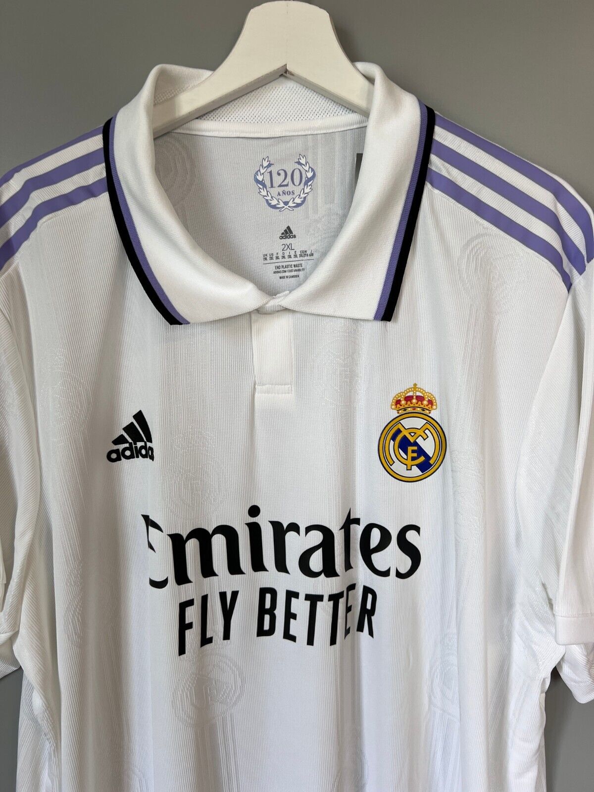 Real Madrid Jersey 22/23 Home Authentic Soccer Shirt HF0292 Adidas Mens Size XXL