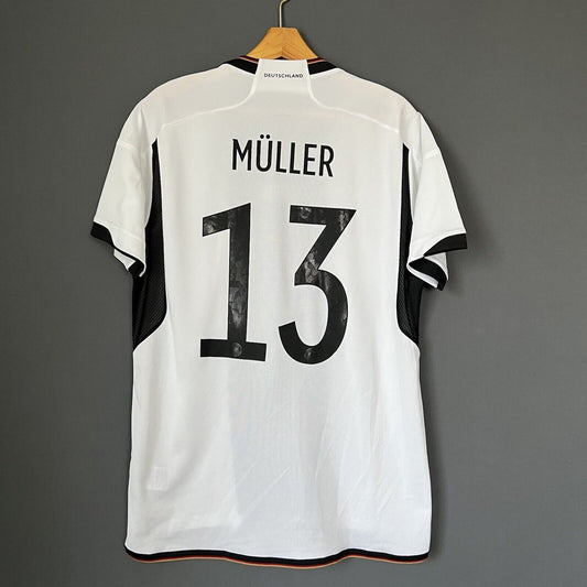 Muller Germany Jersey 2022 2023 Home Size L Mens Football Shirt HJ9606 Adidas