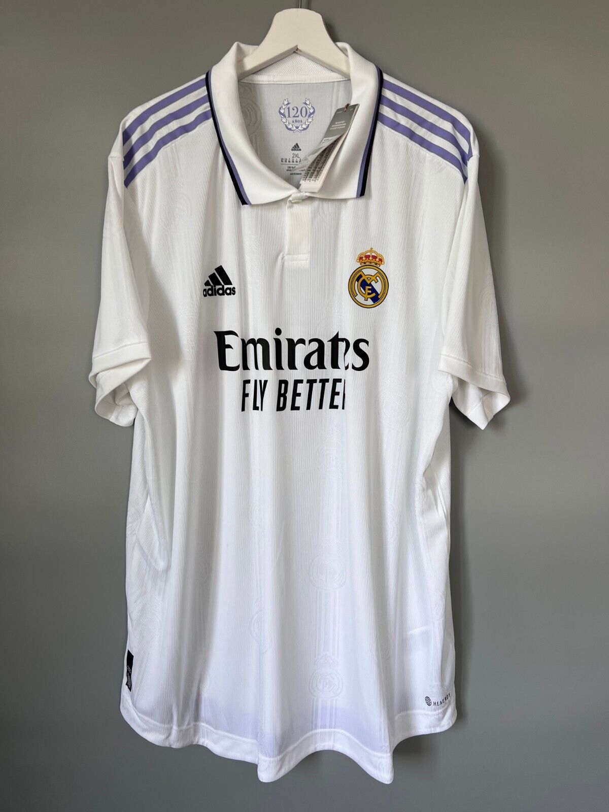 Real Madrid Jersey 22/23 Home Authentic Soccer Shirt HF0292 Adidas Mens Size 2XL