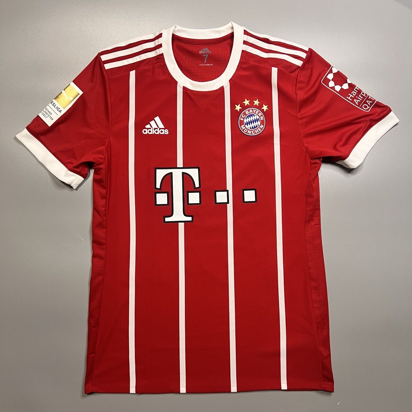 Bayern Munich Jersey 2017/18 Home Match Worn Mens Size 7 Football Shirt Adidas