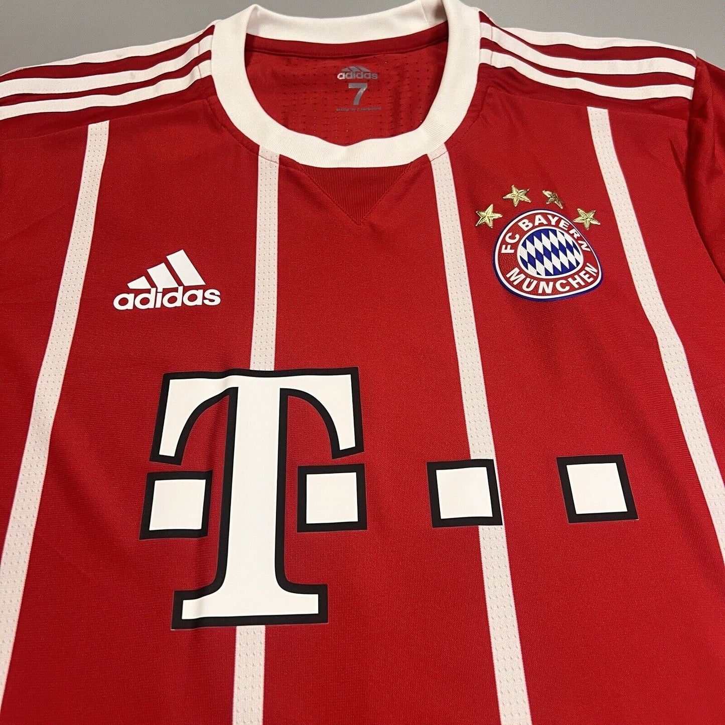Bayern Munich Jersey 2017/18 Home Match Worn Mens Size 7 Football Shirt Adidas