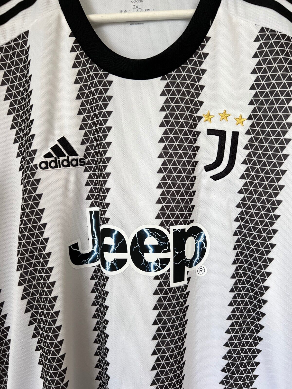 Juventus Jersey 2022-23 Home Soccer Shirt H38907 Adidas Mens Size 2XL