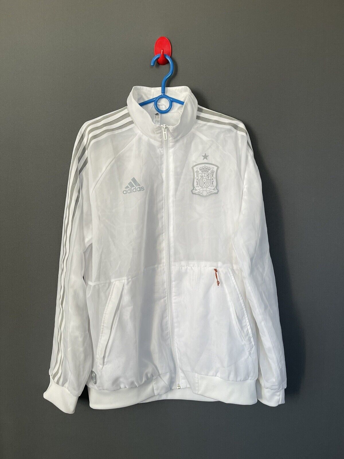 [FT6457] Spain Team Anthem Jacket Full Zip Size M Mens Football Soccer Adidas