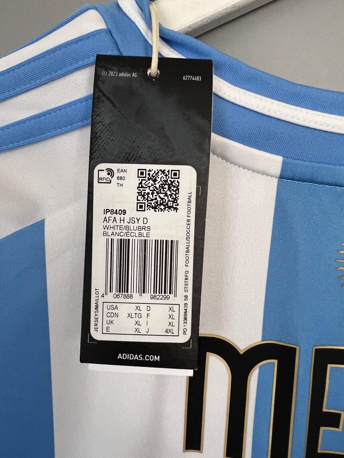 Messi Argentina Jersey 2024 Home Soccer Shirt IP8409 Adidas Mens Size XL