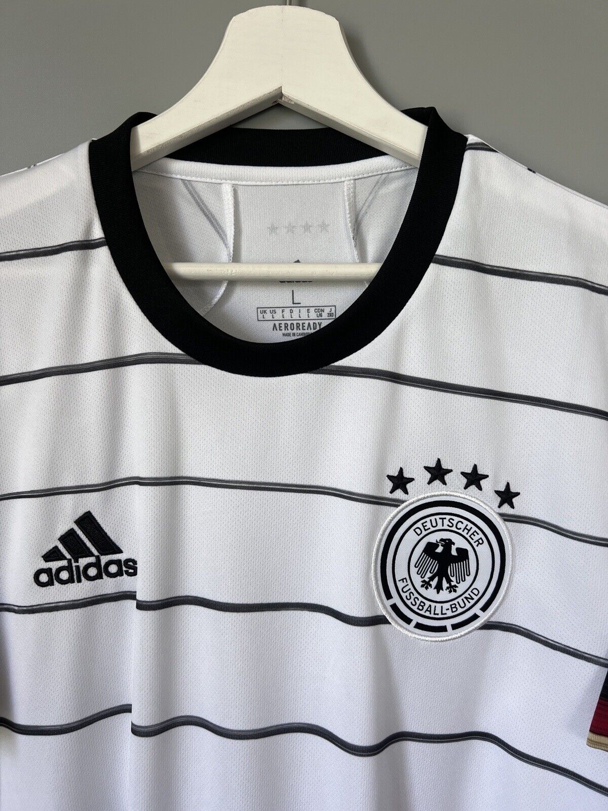 Germany Jersey 2020 Home Soccer Football Shirt Adidas DFB EH6105 Mens Size L