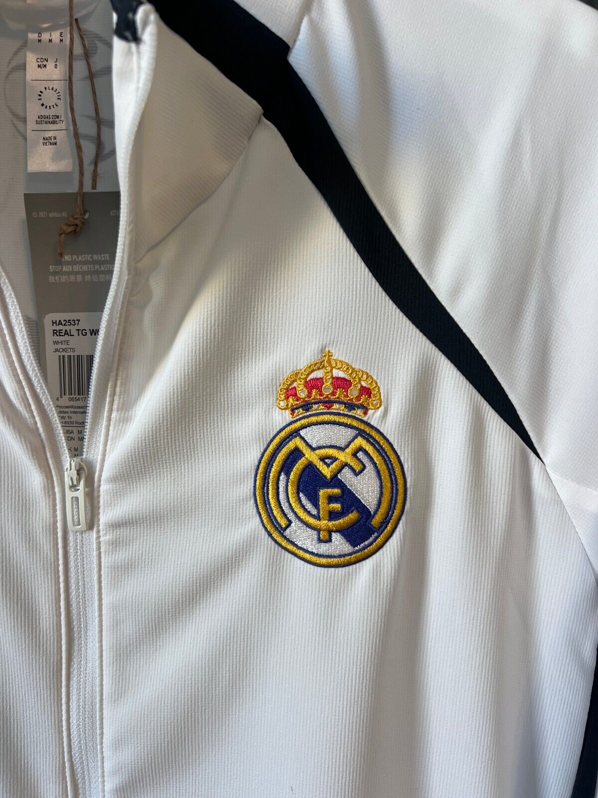 Real Madrid Teamgeist Jacket 2006 x 2021 White Soccer Adidas HA2537 Mens Size M