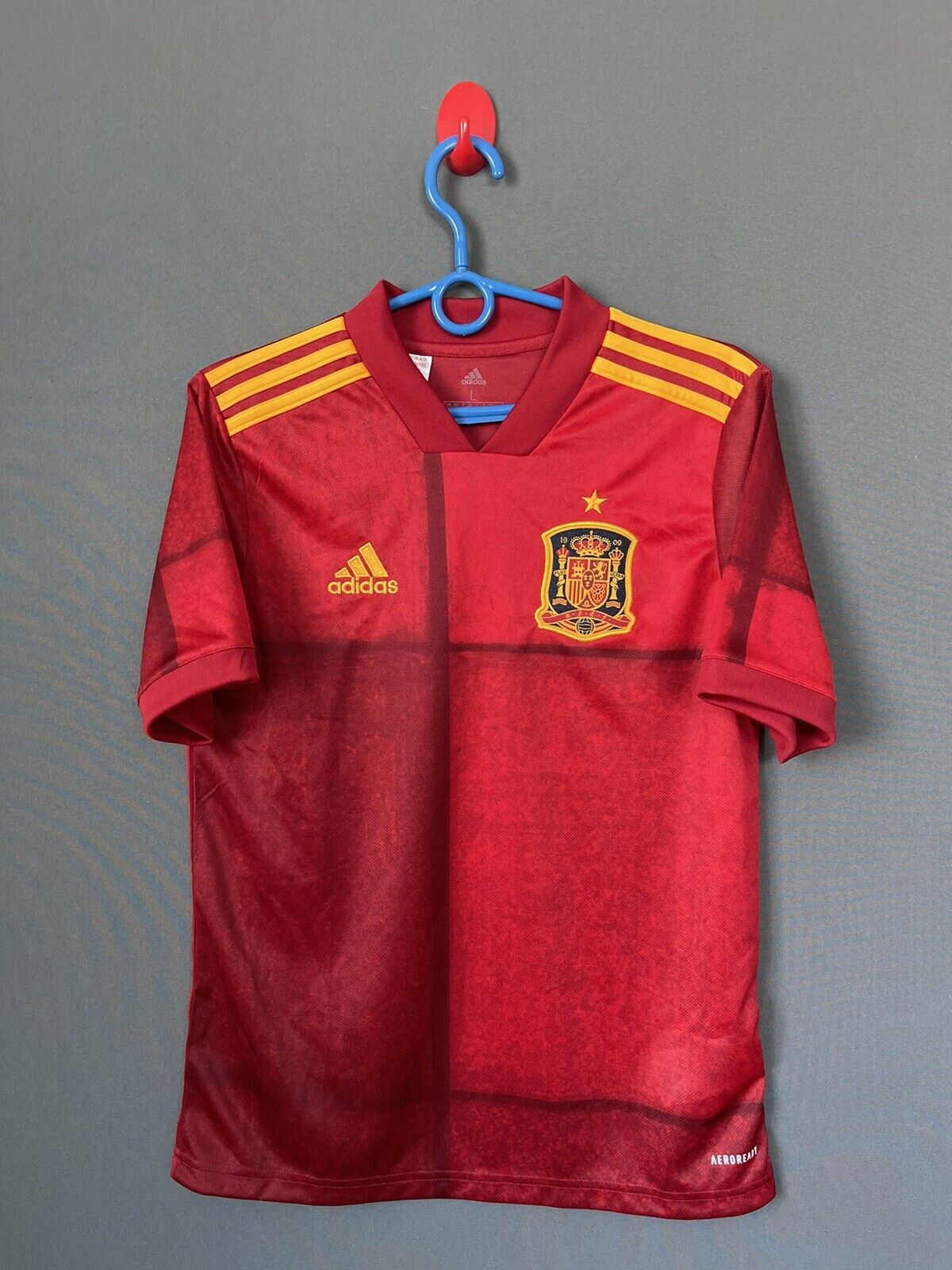 Spain Jersey 2021 Home Football Sz Youth Boys XL/15-16Y Adidas FI6237