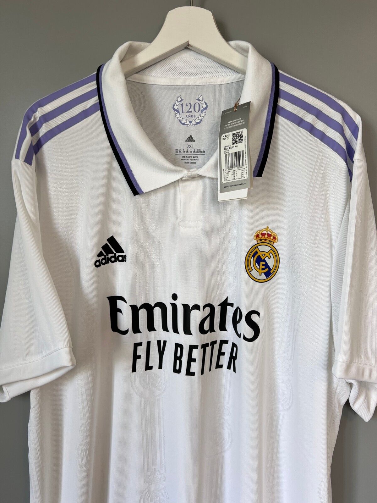 Real Madrid Jersey 22/23 Home Authentic Soccer Shirt HF0292 Adidas Mens Size XXL